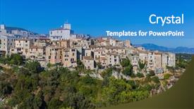  Presentation with france - Presentation design consisting of loupe - town tourrettes-sur-loup in provence france background and a  colored foreground