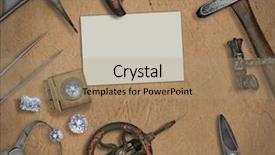  Presentation with diamonds - Presentation theme featuring loupe - vintage jeweler tools and diamonds background and a coral colored foreground