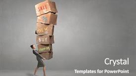  Presentation with boxes - Slides enhanced with lourd - woman carrying carton boxes background and a gray colored foreground