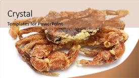  Presentation with cajun - PPT layouts with lousiana cajun - deep fried soft shell crab background and a coral colored foreground