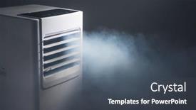  Presentation with conditioner - PPT layouts featuring louvers-outlet-of-portable-air background and a dark gray colored foreground