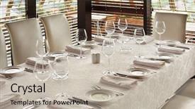  Presentation with tablets wood table tablet white - PPT theme enhanced with louvre - beautiful serving at table background and a mint green colored foreground