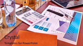  Presentation with business - Amazing slides having louvre - business interior on table backdrop and a red colored foreground