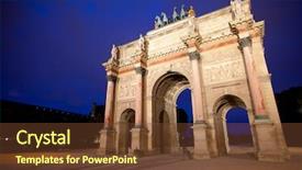  Presentation with paris - Theme having louvre - triumphal arch in paris night background and a tawny brown colored foreground