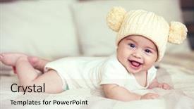  Presentation with blank portrait a4 - PPT theme having lovable 5 months baby background and a lemonade colored foreground