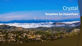  Presentation with national - PPT theme enhanced with lovcen-mountains-national-park background and a teal colored foreground