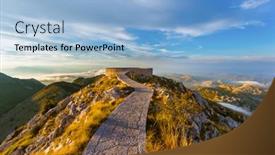  Presentation with national - Colorful presentation design enhanced with lovcen-mountains-national-park backdrop and a light blue colored foreground