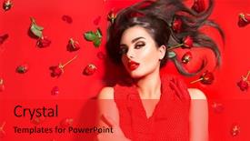  Presentation with beautiful young girl red - Cool new PPT theme with love - beauty sexy model girl lying backdrop and a red colored foreground