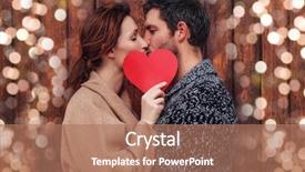  Presentation with love - Audience pleasing theme consisting of love - boyfriend and girlfriend kisisng behind backdrop and a coral colored foreground