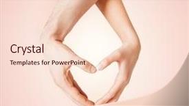  Presentation with hands heart - PPT theme having love - close up of woman background and a lemonade colored foreground