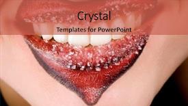  Presentation with womens heart month - Audience pleasing PPT theme consisting of emo love - closeup of women's lips backdrop and a  colored foreground