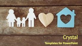  Presentation with love - Presentation theme with love - family figure with a house background and a tawny brown colored foreground
