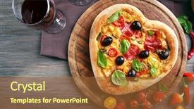  Presentation with pizza - Slide set featuring love - heart shaped pizza served background and a tawny brown colored foreground
