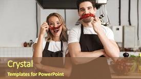  Presentation with happy image - Slide deck having love - image of happy young friends background and a tawny brown colored foreground