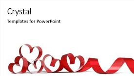  Presentation with valentines day - Presentation theme having love - ribbons shaped as hearts background and a white colored foreground