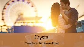  Presentation with ferris wheel - Slide deck with royal monastery of san lorenzo background and a  colored foreground.