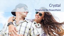  Presentation with teens summer camp - Colorful slides enhanced with summer holidays and teenage concept backdrop and a sky blue colored foreground