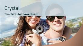  Presentation with teenage - Cool new PPT layouts with summer holidays and teenage concept backdrop and a sky blue colored foreground