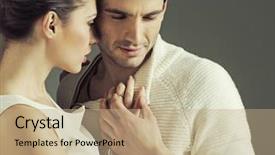  Presentation with elegant - Presentation theme having love affection - elegant smiling couple background and a coral colored foreground