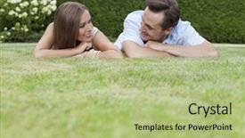  Presentation with couple - Cool new presentation with love affection - loving young couple looking backdrop and a mint green colored foreground