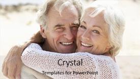  Presentation with senior couple - Beautiful presentation theme featuring love affection - senior couple walking along beach backdrop and a mint green colored foreground