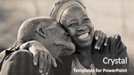  Presentation with married couple - Presentation theme enhanced with love african american couple background and a dark gray colored foreground