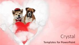  Presentation with heart love - PPT theme featuring love-akita-inu-and-boxer background and a lemonade colored foreground