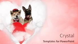 Presentation with heart love - Colorful PPT theme enhanced with love-akita-inu-and-german backdrop and a lemonade colored foreground