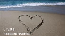  Presentation with laguna beach - Colorful presentation design enhanced with love-and-heart-shape-written backdrop and a gray colored foreground