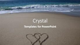  Presentation with sand heart - Audience pleasing slide set consisting of love-and-heart-shape-written backdrop and a gray colored foreground