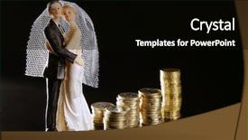  Presentation with golden wedding - Slide set consisting of love and money metaphor wedding background and a black colored foreground