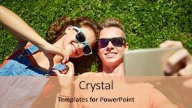  Presentation with teenage love - Presentation theme enhanced with love and people concept - happy background and a coral colored foreground