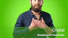  Presentation with heart love - Slide set having love and sympathy over green background and a shamrock green colored foreground