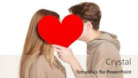  Presentation with love heart - Slide set with love-and-valentine-s-day background and a soft green colored foreground