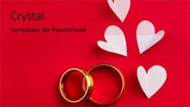  Presentation with gold design - Slide deck with love background - two gold wedding background and a crimson colored foreground