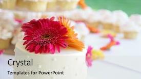  Presentation with design for 50th wedding anniversary - Theme featuring love beauty - authentic candid photo background and a soft green colored foreground