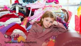 Presentation with laundry cloth - Slides consisting of love beauty - blond kid girl sitting background and a  colored foreground