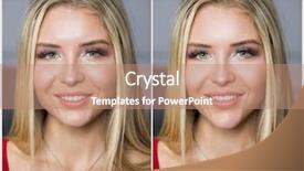  Presentation with women photos - Cool new slide deck with love beauty - concept retouch photos backdrop and a coral colored foreground