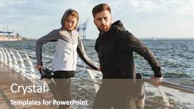  Presentation with confident - Beautiful PPT theme featuring love beauty - confident young couple warming up backdrop and a  colored foreground