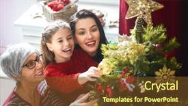  Presentation with decorate - Cool new presentation theme with love beauty - merry christmas and happy holidays backdrop and a  colored foreground