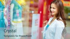  Presentation with beauty shop - Theme with love beauty - smiling girl looking background and a light blue colored foreground