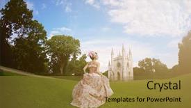  Presentation with princess - Theme featuring love beauty - woman like a princess background and a gold colored foreground