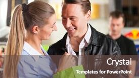  Presentation with popcorn movie - Audience pleasing slides consisting of love beauty - young couple feeling romantic while backdrop and a  colored foreground