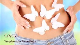  Presentation with stomach and acidity - PPT theme having love butterflies - butterfly on stomach on light background and a lemonade colored foreground