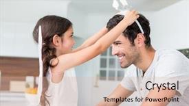  Presentation with butterfly colombia - Slide deck enhanced with love butterflies - smiling daughter wearing butterfly headband background and a  colored foreground