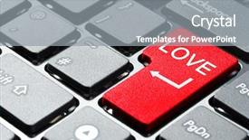  Presentation with computer love - Colorful theme enhanced with love button on computer keyboard backdrop and a gray colored foreground