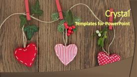  Presentation with holly christmas frame - Slides enhanced with love card - christmas heart decoration with holly background and a  colored foreground