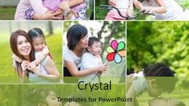  Presentation with photo collage - Cool new slide deck with love card - collage photo mothers day concept backdrop and a yellow colored foreground