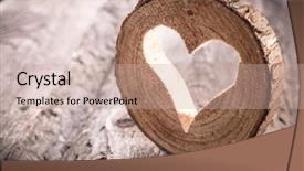  Presentation with rustic - Presentation design consisting of love card - light heart on rustic wooden background and a coral colored foreground