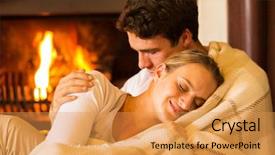  Presentation with relaxing - PPT layouts enhanced with love care - beautiful couple relaxing at home background and a gold colored foreground